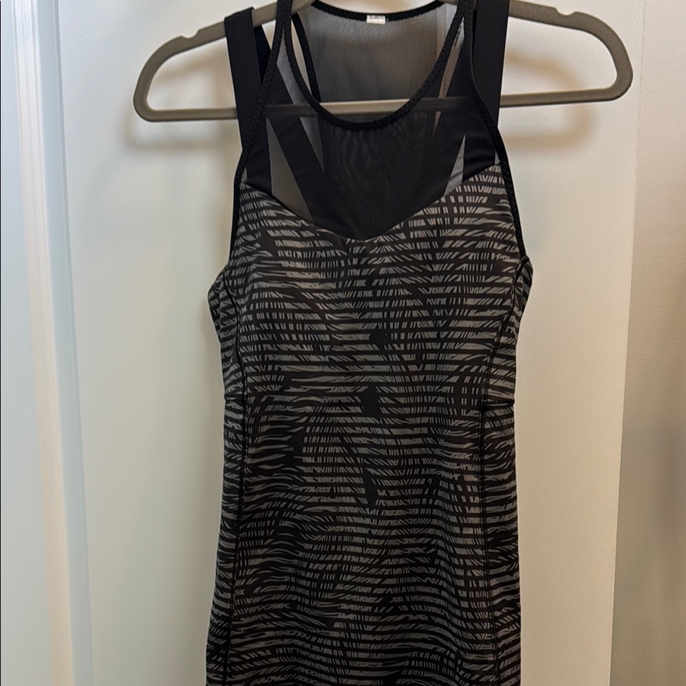 lululemon athletica Black and Gray Patterned Tank Top